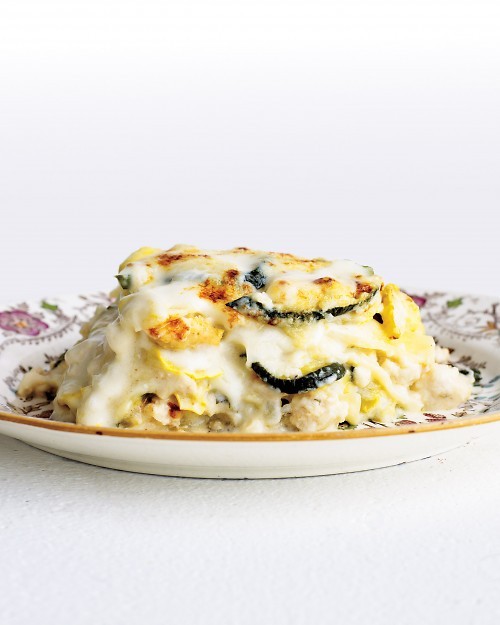 Rich chicken and squash lasagna
