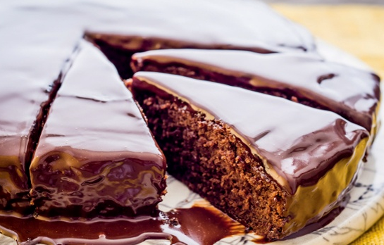 Rich chocolate, almond and orange cake