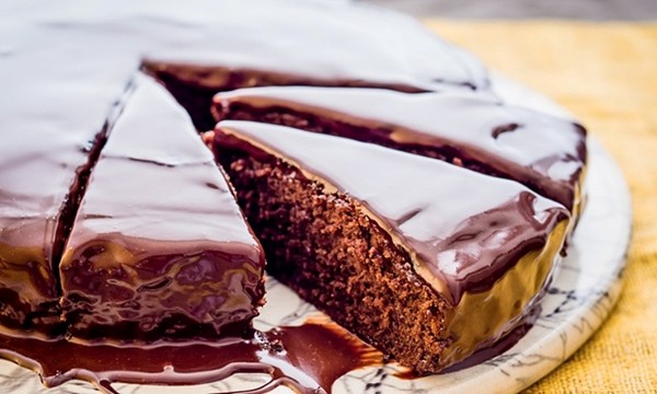 Rich chocolate, almond and orange cake