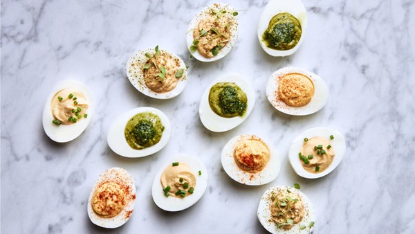 Rich deviled eggs