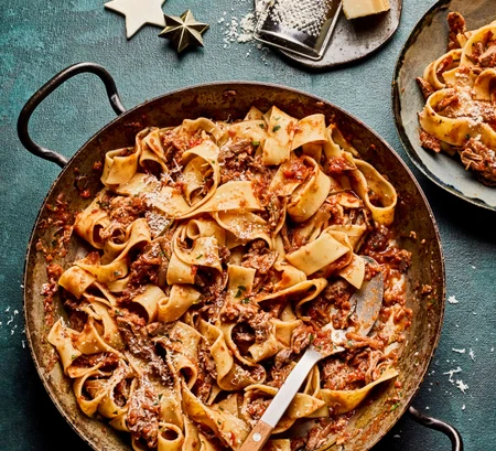 Rich duck and red wine ragu with pappardelle