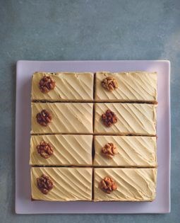 Rich espresso & walnut traybake