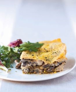 Rich mushroom lasagne