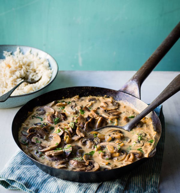 Rich mushroom Stroganoff