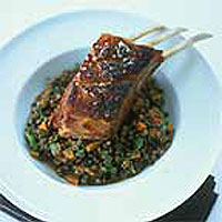 Rich wine-stewed Puy lentils
