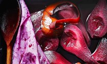 Richard Olney’s pears in red wine (Poires au vin rouge)
