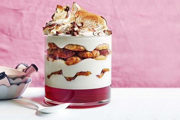 Ricotta & cinnamon trifle with salted Amaretto jelly