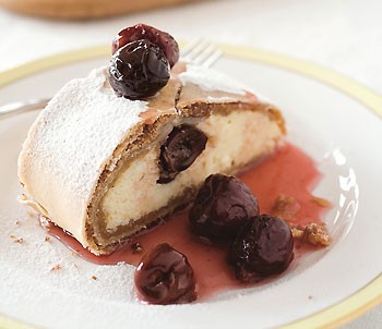 Ricotta and cherry strudel