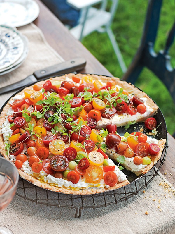 Ricotta and heirloom tomato tart