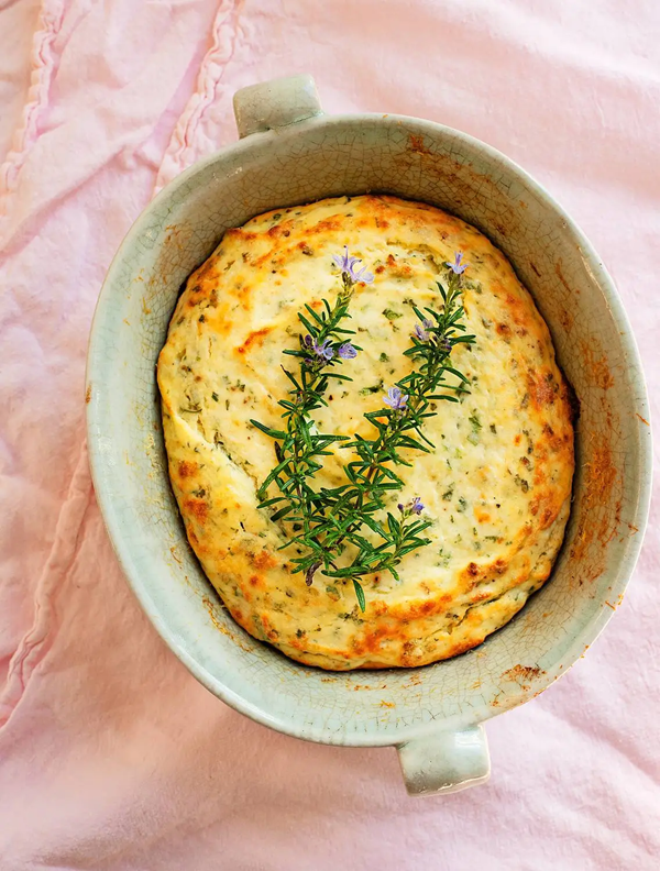 Ricotta and herb pudding