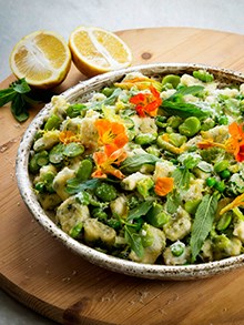 Ricotta and herbed gnocchi with garden vegetables