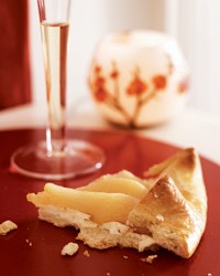 Ricotta and Prosecco poached pear crostatas
