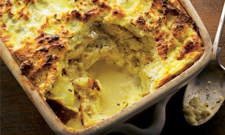 Ricotta and rosemary bread pudding