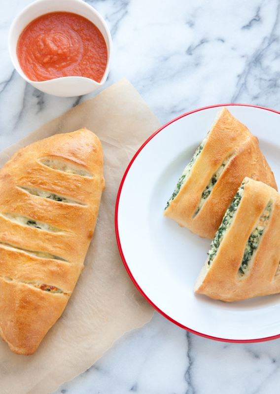 Ricotta and spinach calzones