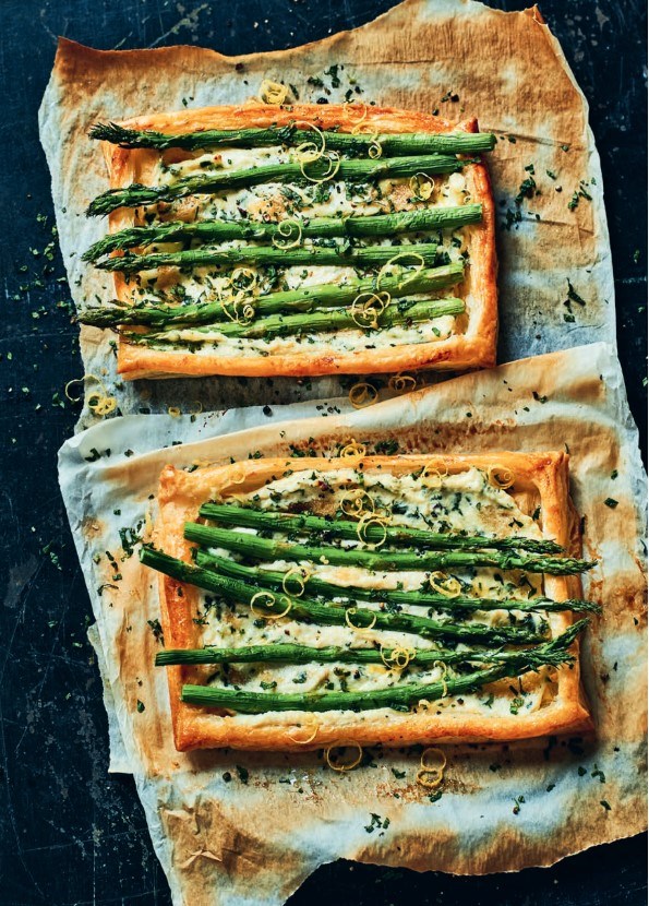 Ricotta, asparagus and mint tartlets