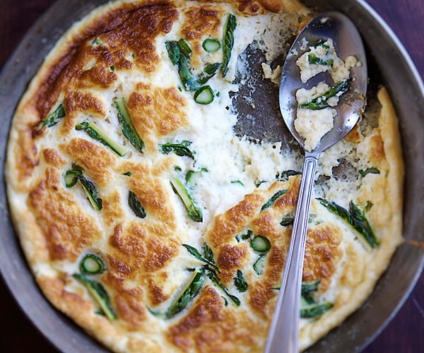 Ricotta-asparagus soufflé