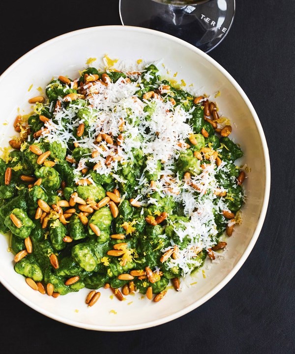 Ricotta cavatelli with cavolo nero, mascarpone & pinenuts [Hayden Phiskie]