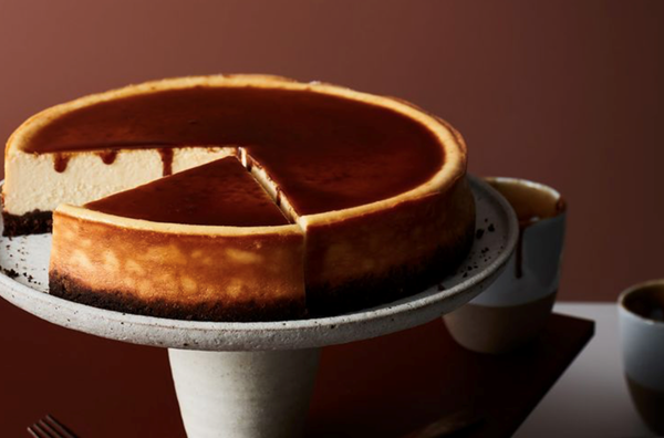 Ricotta coffee cheesecake with coffee syrup