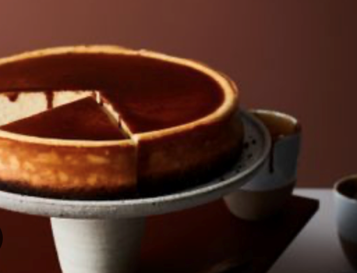 Ricotta coffee cheesecake with coffee syrup