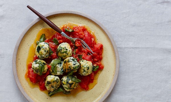 Ricotta, courgette and spinach dumplings