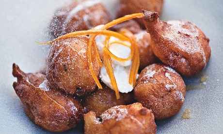 Ricotta fritters with orange and honey