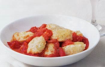Ricotta gnocchi with roasted tomato