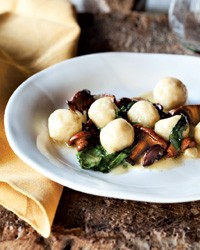 Ricotta gnudi with chanterelles