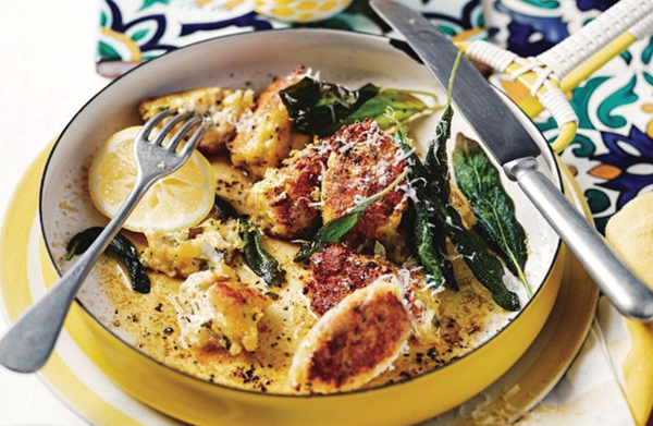 Ricotta gnudi with lemon and sage sauce