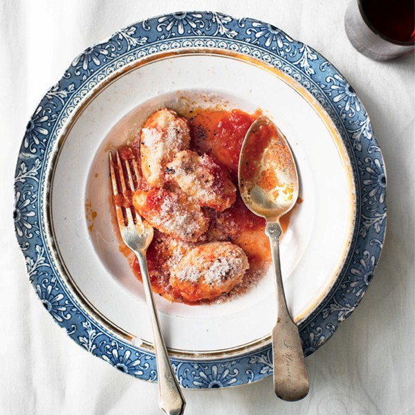 Ricotta gnudi with pomodoro sauce