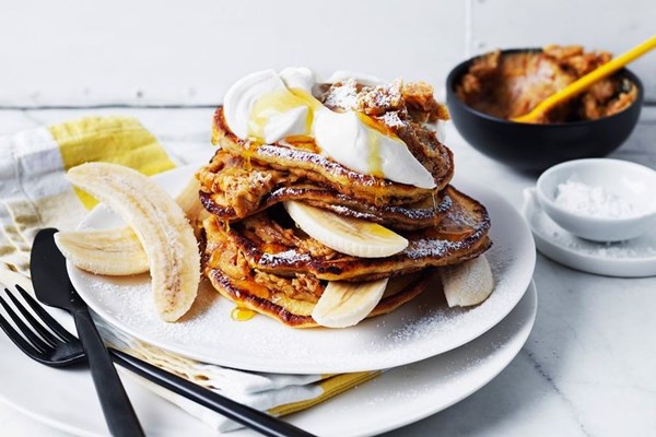 Ricotta pancakes with honeycomb butter