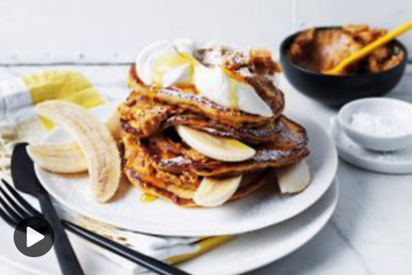 Ricotta pancakes with honeycomb butter
