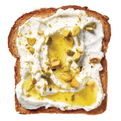 Ricotta-pistachio toast