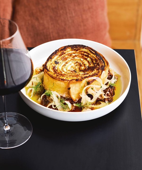 Ricotta rotolo with beef cheek ragù [Hayden Phiskie]