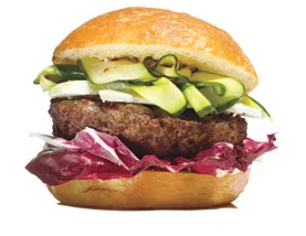 Ricotta salata and pickled zucchini burgers
