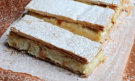 Ricotta semolina pastry slices