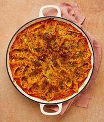 Ricotta-stuffed conchiglioni in pumpkin sauce