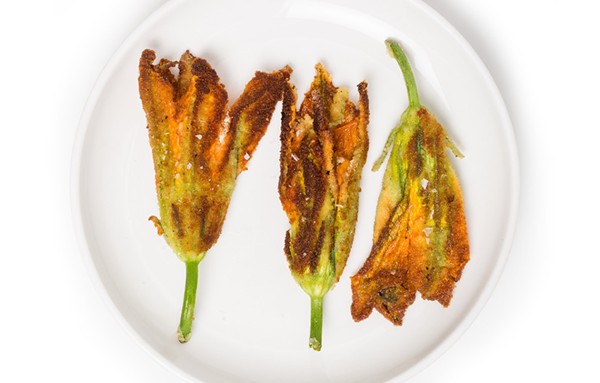 Ricotta-stuffed squash blossoms