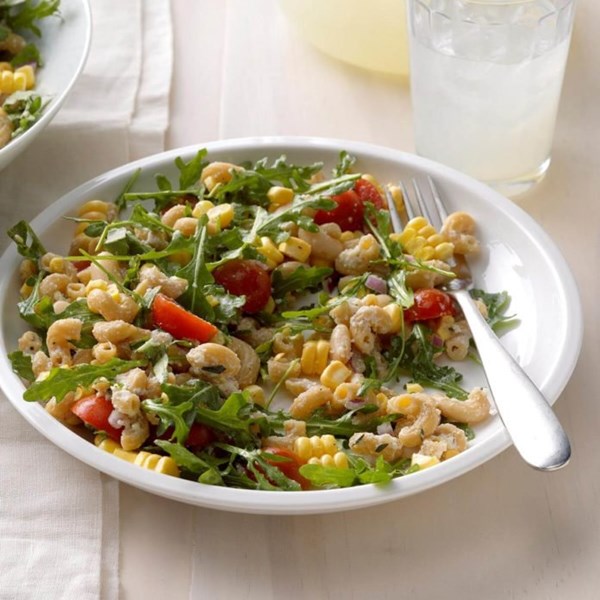 Ricotta, tomato & corn pasta 