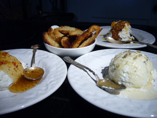Ricotta trio with toast crusts
