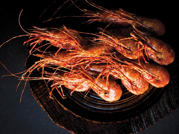 Ridgeback shrimp, salted butter and apple brandy
