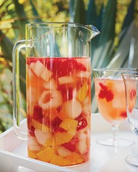 Riesling sangria with lychees