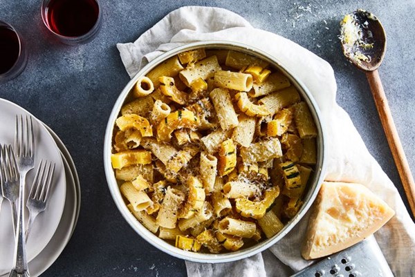 Rigatoni cacio e pepe with so much squash 