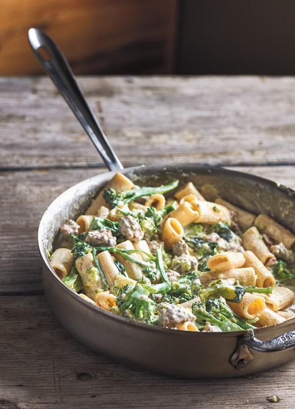 Rigatoni with broccoli and sausage