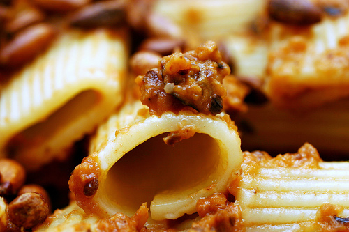 Rigatoni with eggplant puree