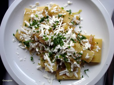 Rigatoni with five lilies and ricotta salata
