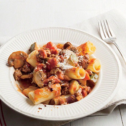 Rigatoni with meaty mushroom Bolognese