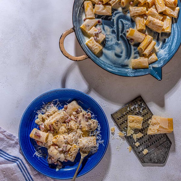 Rigatoni with ricotta and guanciale