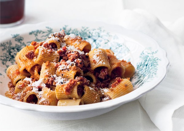 Rigatoni with spicy Calabrese-style pork ragu