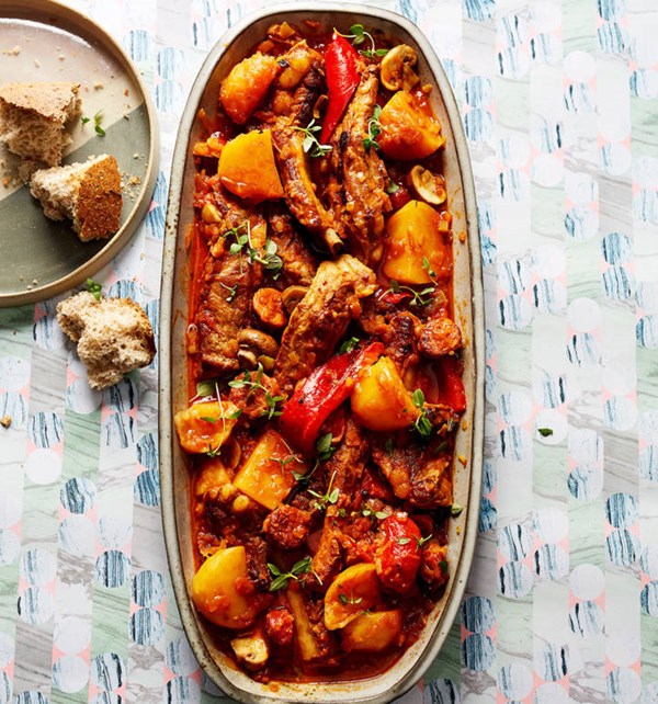 Riojan pork, chorizo and potato pot (Rancho Riojano)