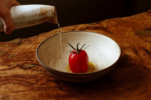 Ripe tomato and bread